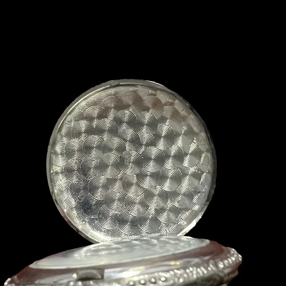 Mark Naimer Train Pocket Watch Vintage Battery‎ Silver Tone For Parts Only